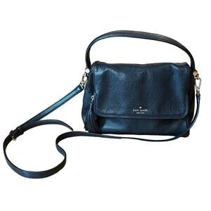 Kate Spade Chester Black Pebbled Leather Shoulder bag Crossbody Purse Zippered
